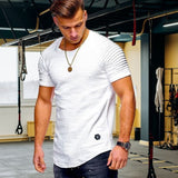 Solid Color Stripe Slim Fitness Men's T-shirt