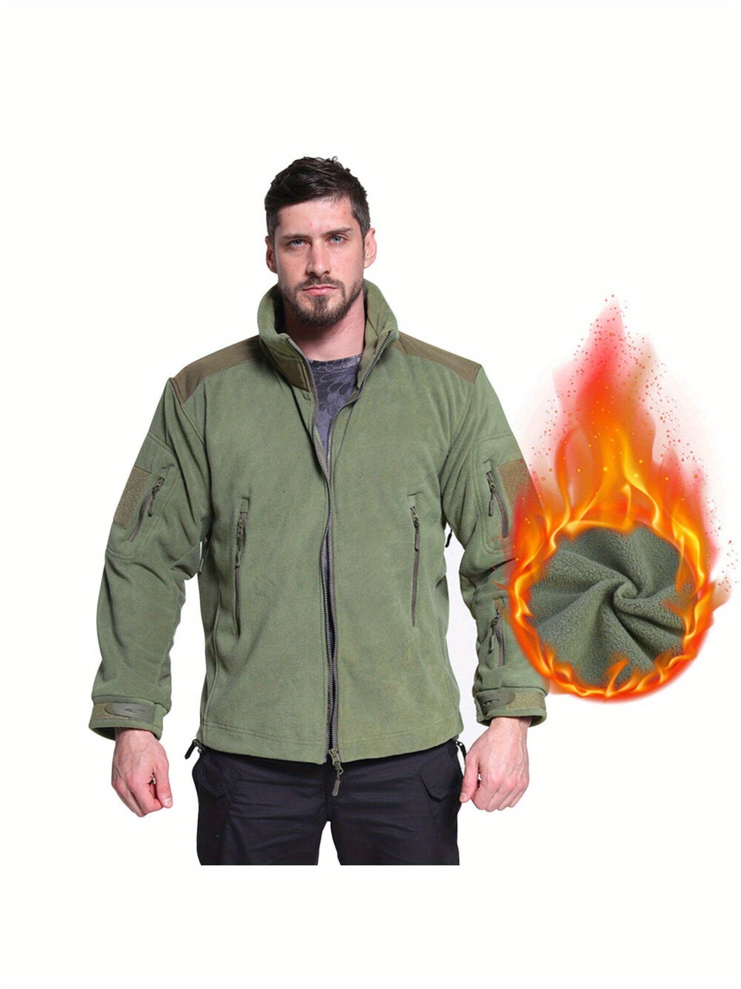 Men's Winter Fleece Tactical Sports Jacket - Combat-Style Military Jacket