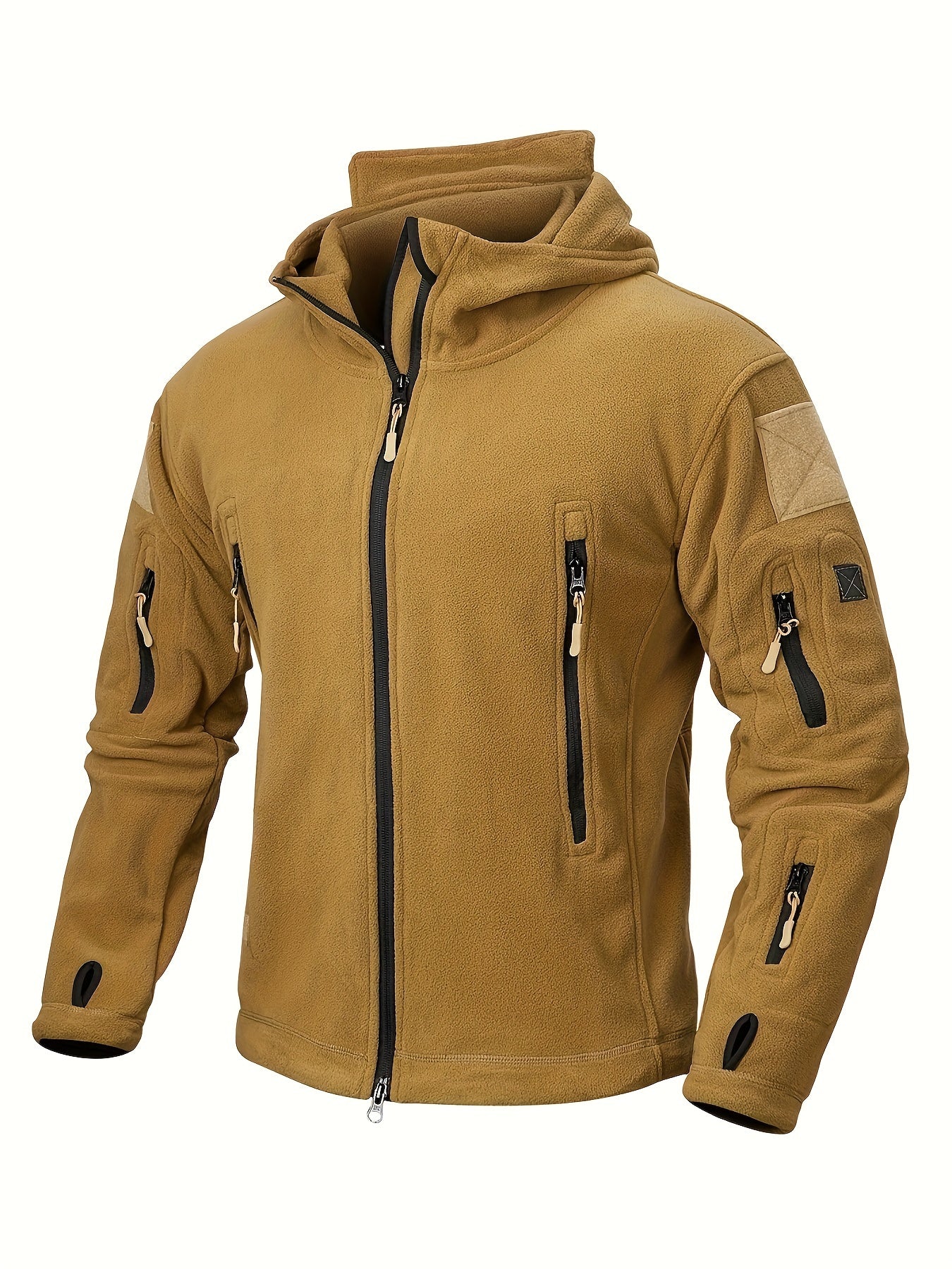 Winter Warmth Master - Men's Premium Tactical Fleece Hoodie with 7 Zip Pockets