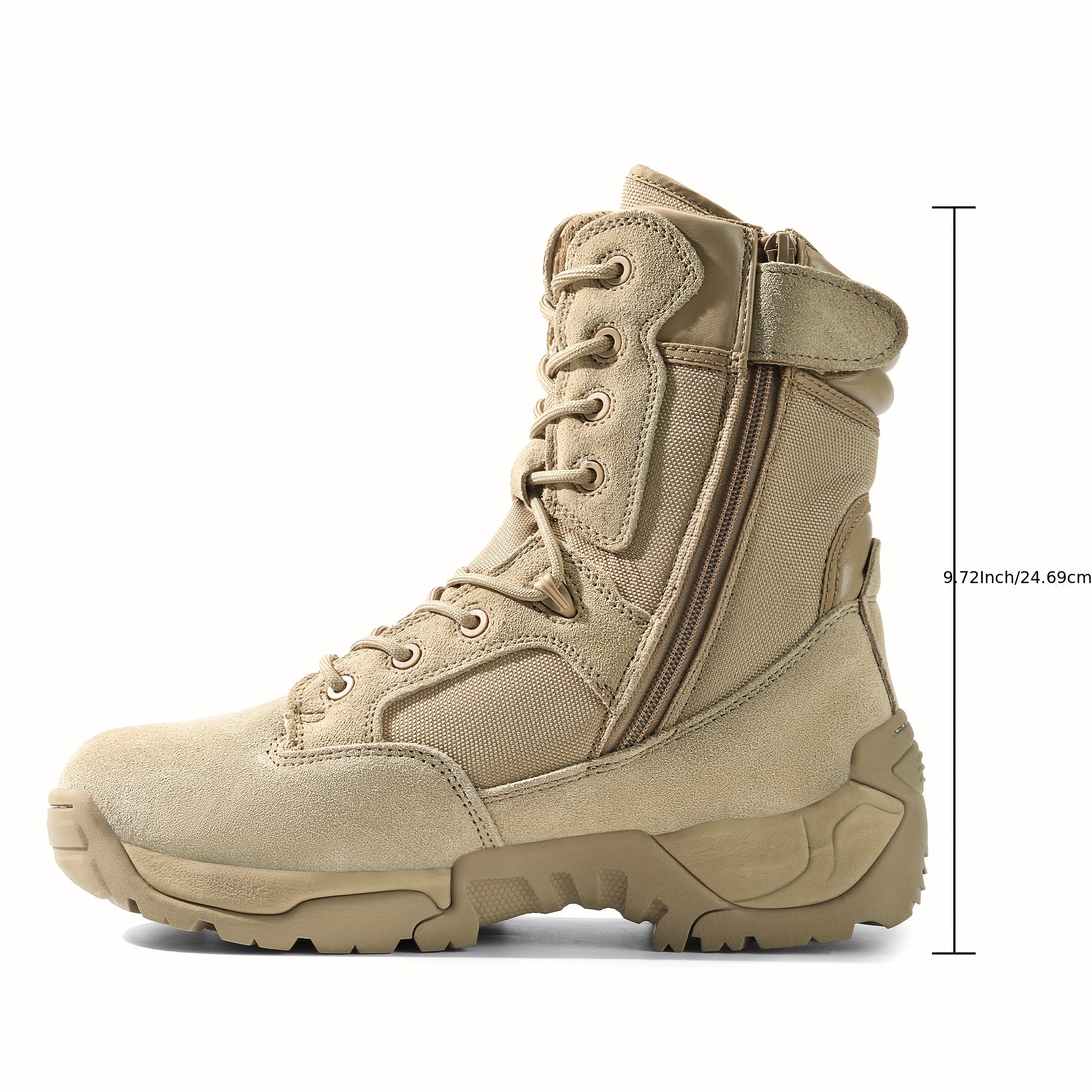 Men's Rugged Military & Tactical Boots - Water-Resistant Ankle-High Hiking Boots