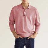 Simple Basic Stand-up Collar Long-sleeved Polo Shirt