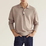 Simple Basic Stand-up Collar Long-sleeved Polo Shirt