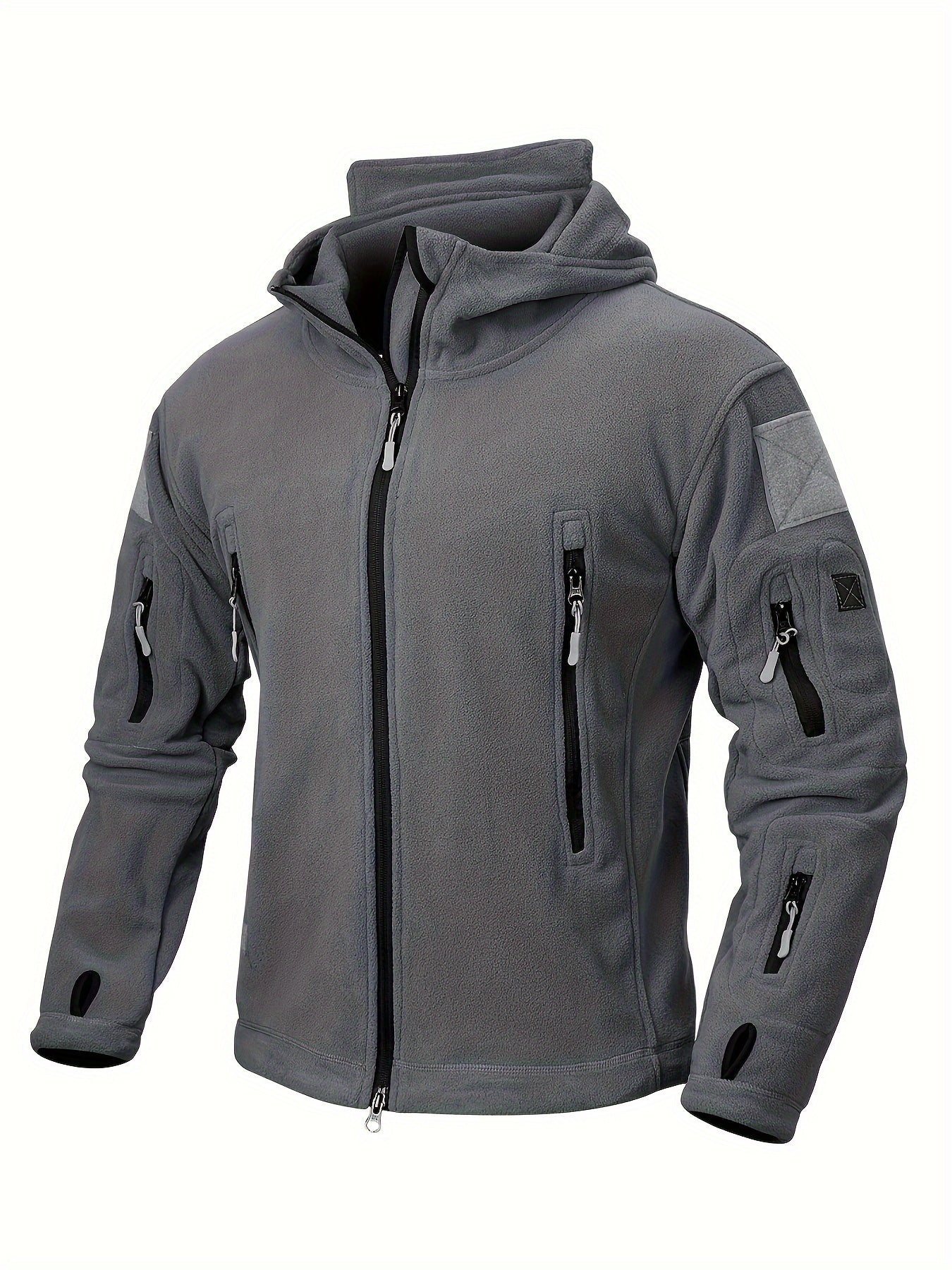 Winter Warmth Master - Men's Premium Tactical Fleece Hoodie with 7 Zip Pockets