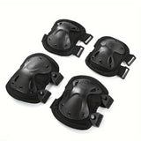 4-Piece Heavy-Duty Knee and Elbow Pads Set - Buckle Style, Durable & Breathable Protection