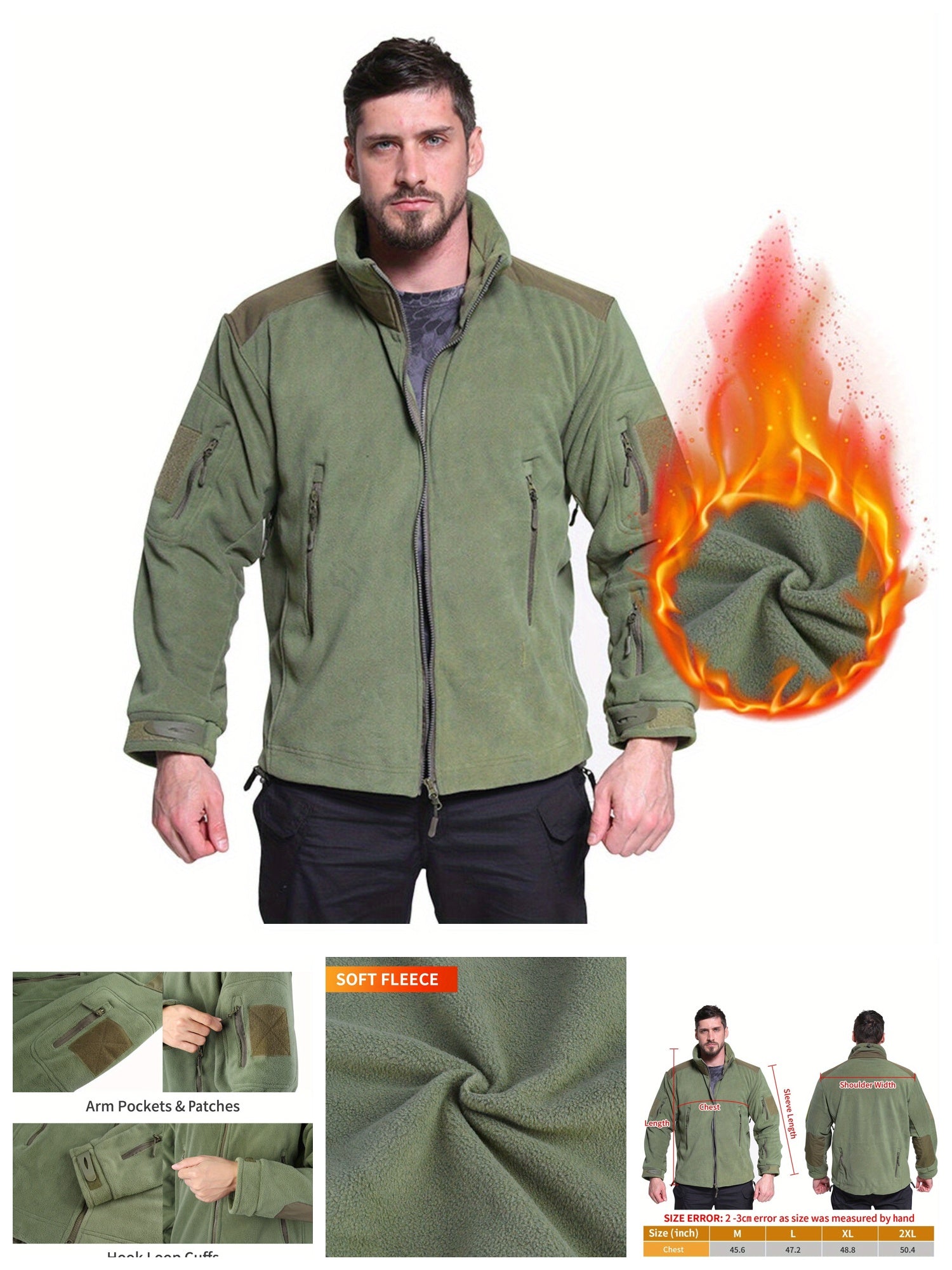 Men's Winter Fleece Tactical Sports Jacket - Combat-Style Military Jacket