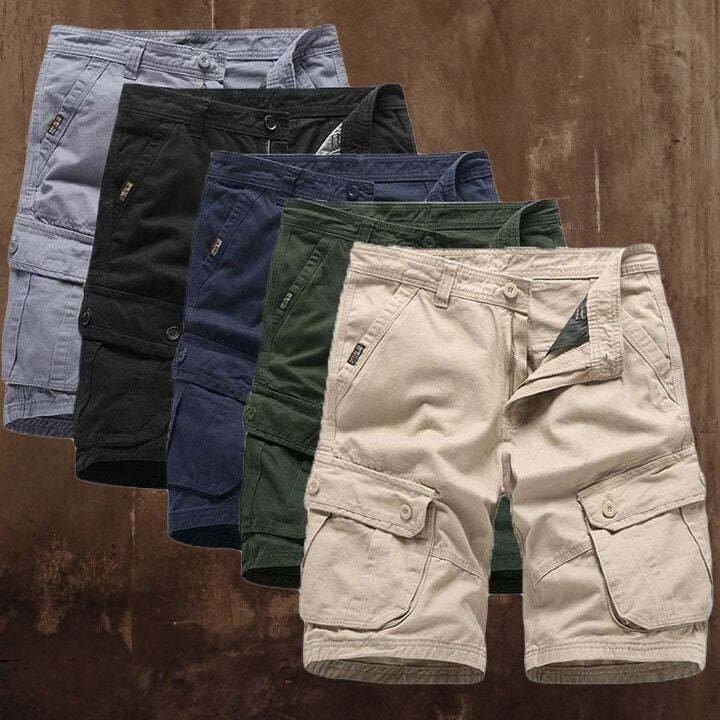 Outdoor Multi-pocket Loose Solid Color Men's Shorts