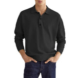 Simple Basic Stand-up Collar Long-sleeved Polo Shirt