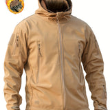 Men's Ultimate Softshell Tactical Jacket - Waterproof, Windproof, Fleece-Lined Hooded Coat