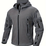 Winter Warmth Master - Men's Premium Tactical Fleece Hoodie with 7 Zip Pockets